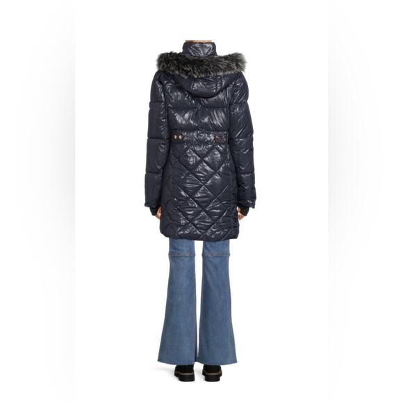 Nicole Miller NM125X Navy Blue Puffer Coat Size 2XL - Picture 4 of 13